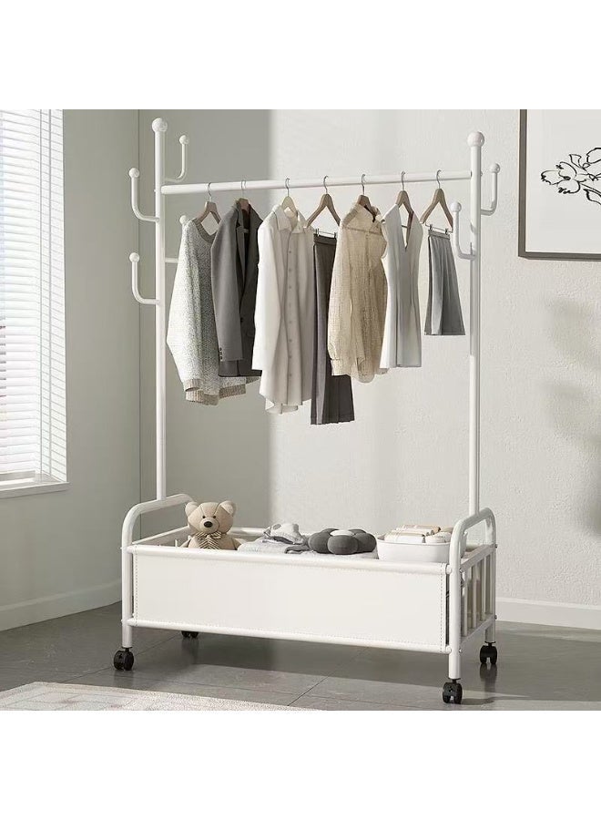 POWER Lightweight and luxurious Italian floor-standing clothes rack, bedroom clothes rack with basket, portable multi-functional luxury clothes rack, suitable for home storage and organization (120CM). - Image 5